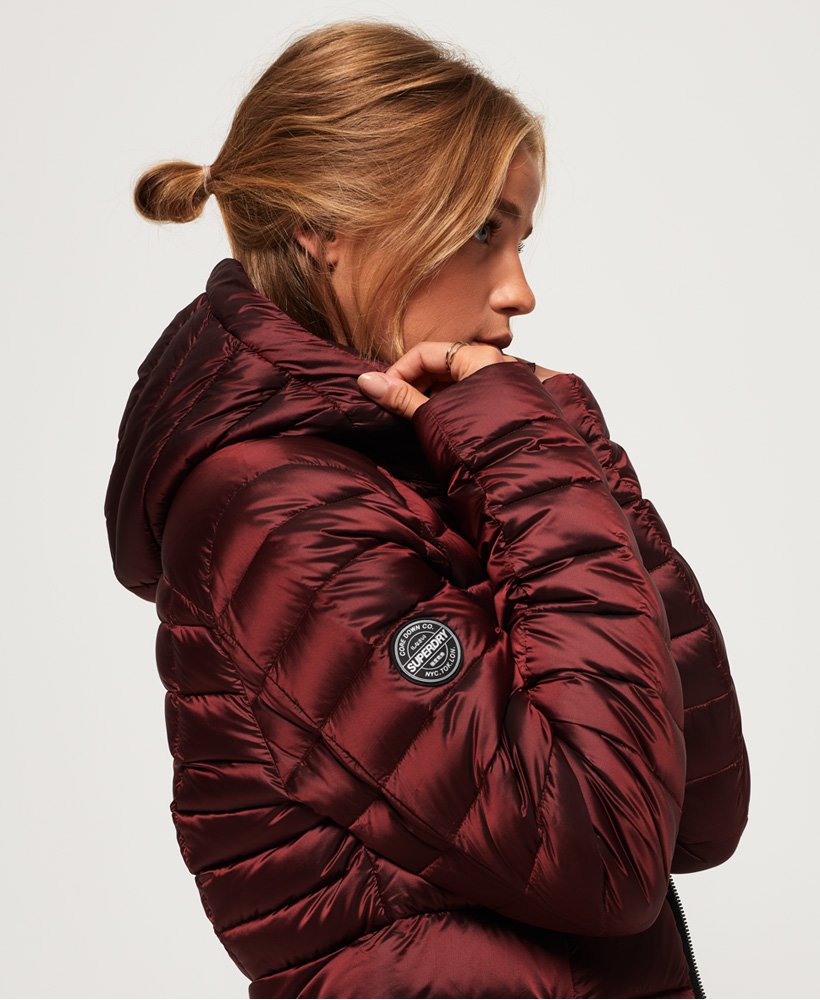 Blisse Down Parka Jacket in Luxe Berry 