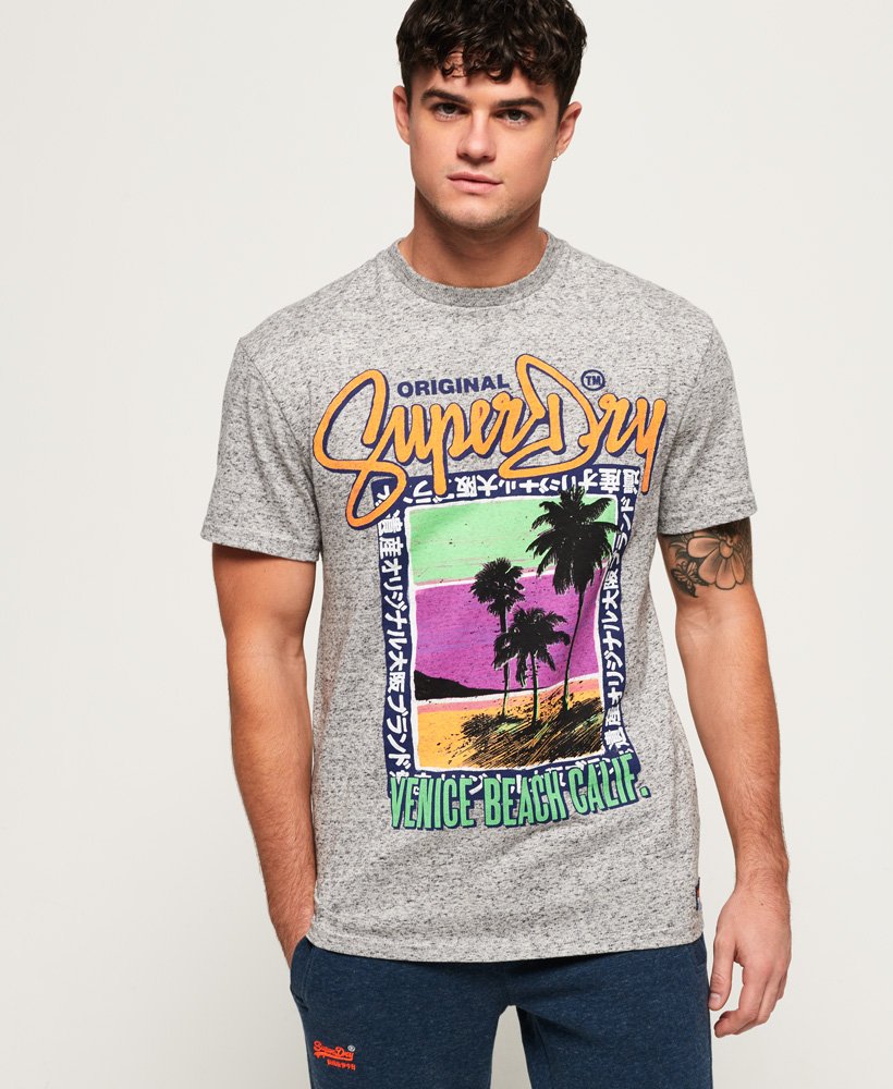 Men's Acid Pacifica Boxy T-Shirt in Grey | Superdry US