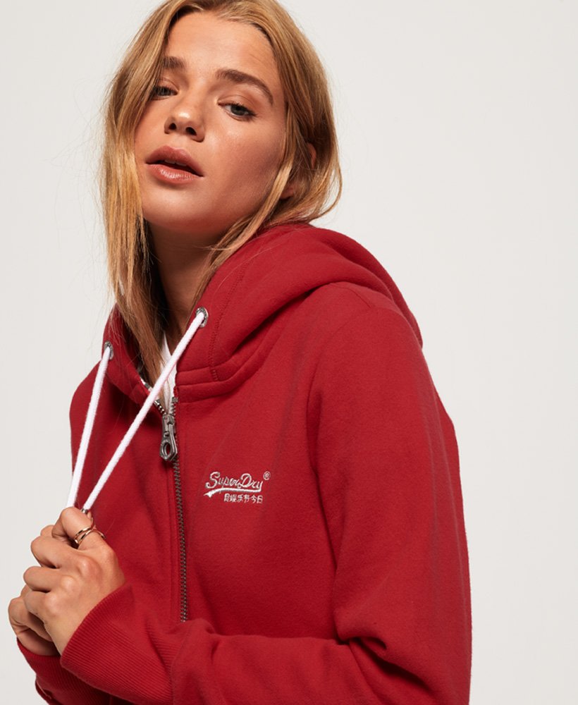 womens red zip up hoodie