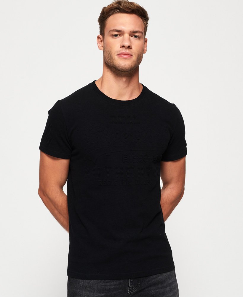 Mens - Vintage Authentic Embossed T-Shirt in Black | Superdry