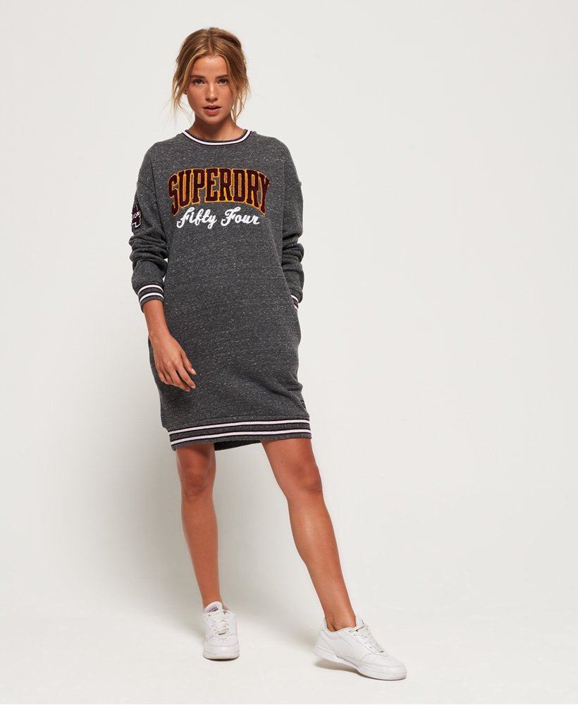 Womens - Tori Collegiate Sweat Dress in Grey | Superdry