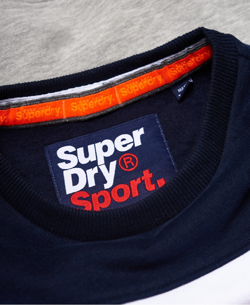 Mens - Academy Colour Block Sweatshirt in Navy/optic/grey Marl | Superdry