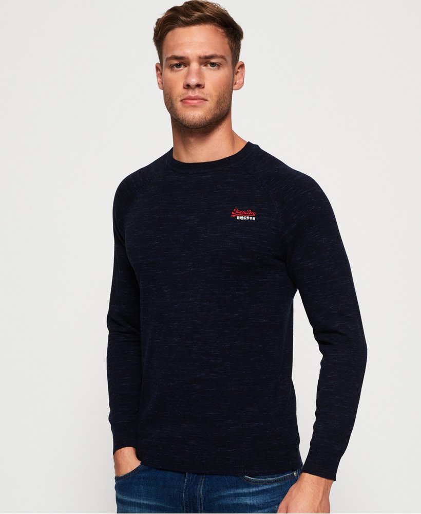 Pull Homme Superdry Orange Label Crew - Col Ras Du Cou, Logo Brodé, Coupe Ample - Maille Jersey Confortable