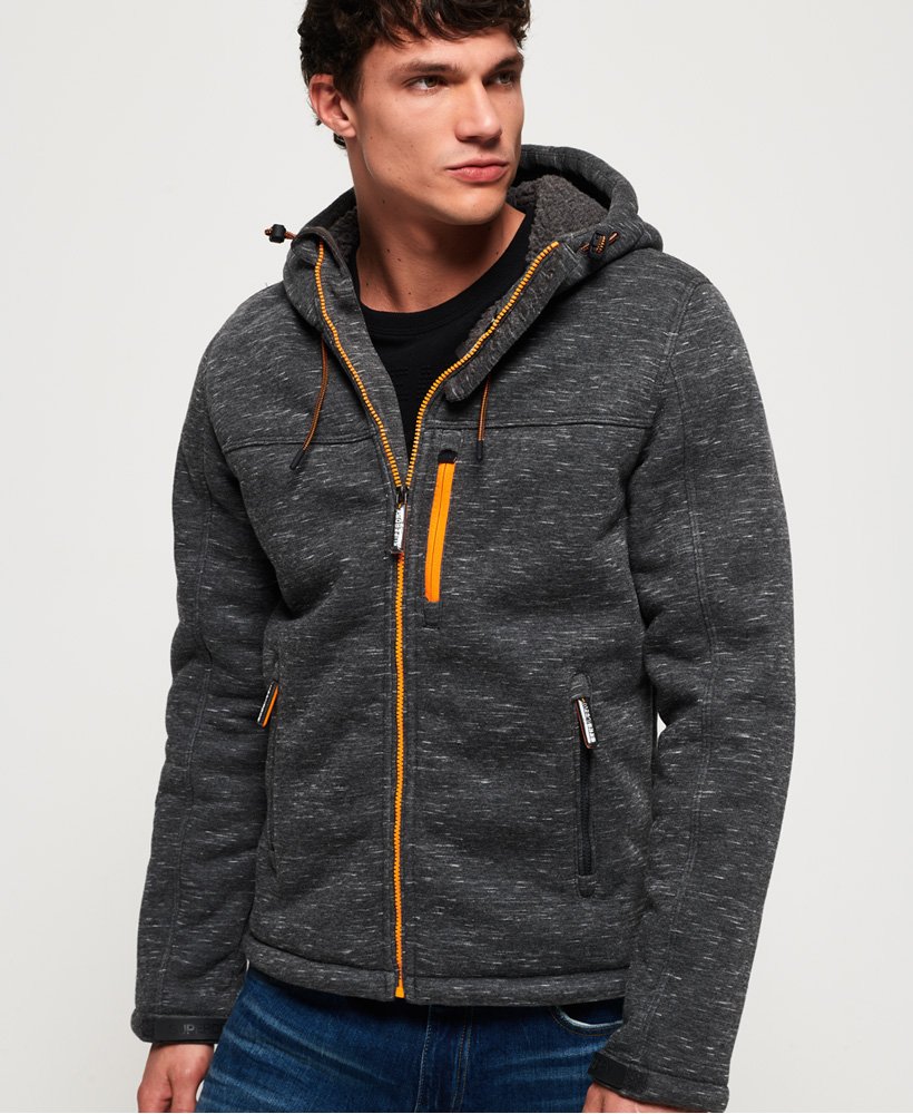 Men's - Hooded Winter SD-Windtrekker Jacket in Dark Charcoal Slub ...