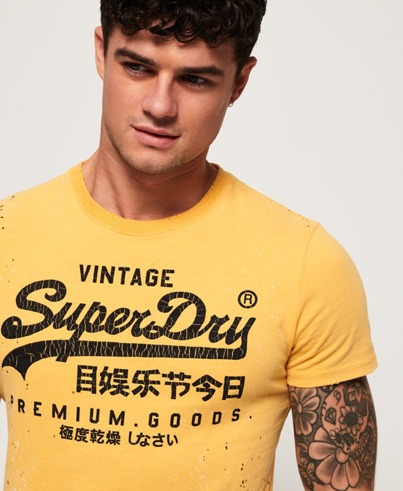 Mens - Premium Goods T-Shirt in Dry Smoulder Yellow | Superdry