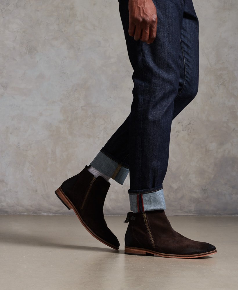 Mens - Trenton Zip Boots in Dark Brown 