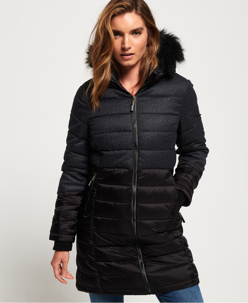 Womens - Luxe Super Fuji Mix Jacket in Black | Superdry UK