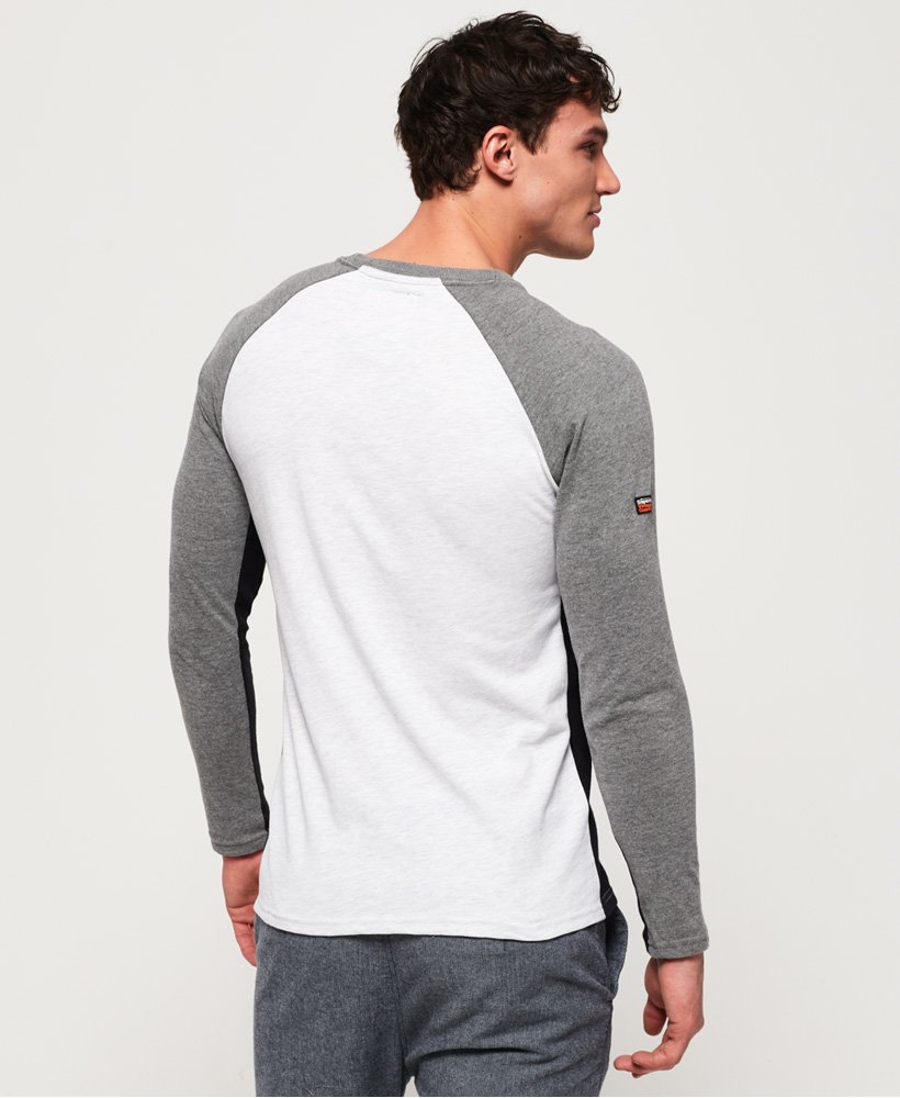 Mens - Vintage Logo Raglan Long Sleeve T-Shirt in Blizzard Grey