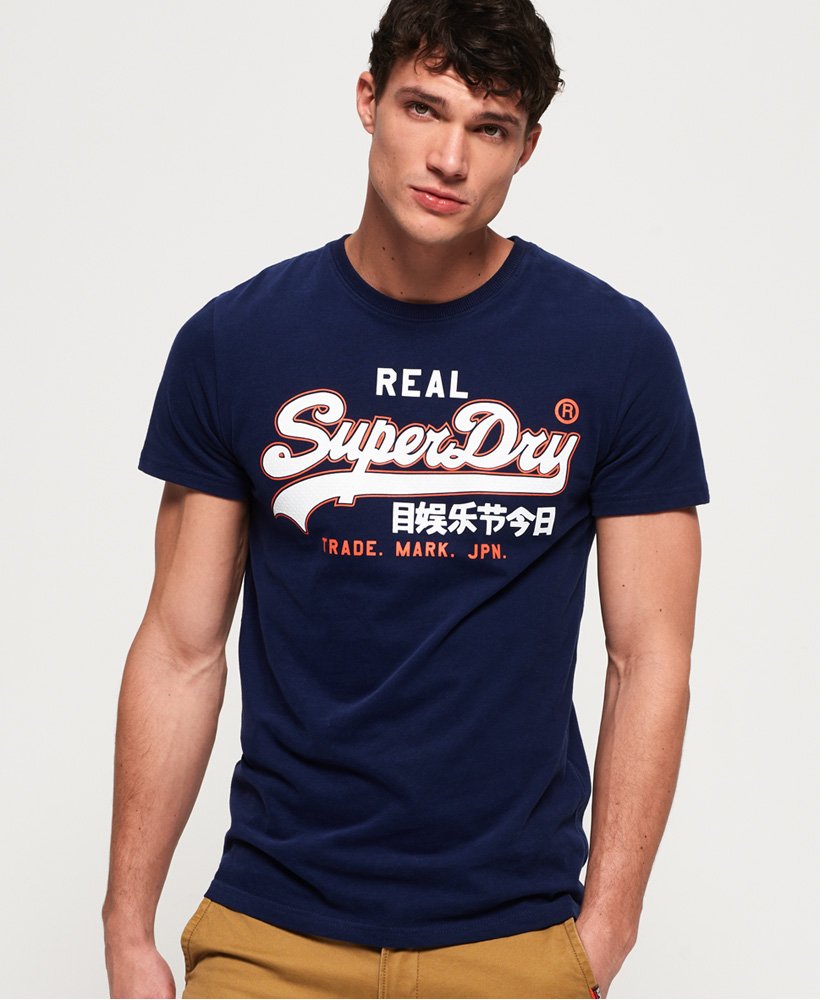Men\'s Vintage Logo T-Shirt in Tin Tab Navy | Superdry US | T-Shirts