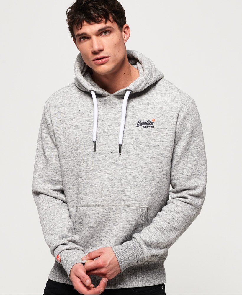 superdry orange label hoodie grey