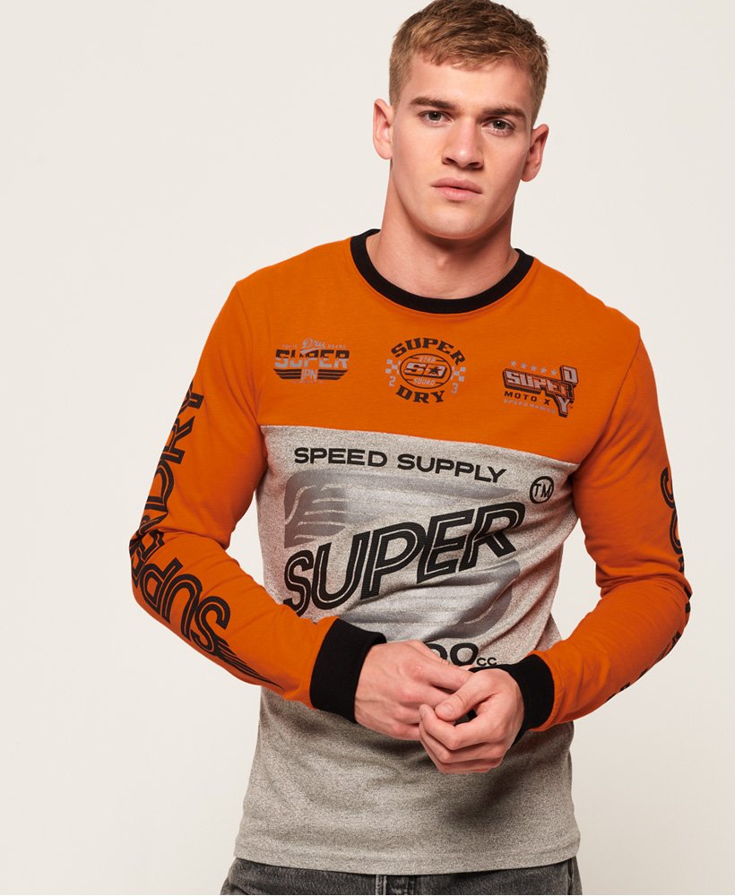 New Mens Superdry Sport Panel T-Shirt Grit Grey