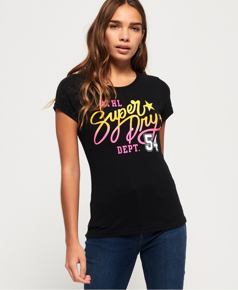 Womens - Star Athletic Glitter T-Shirt in Black | Superdry