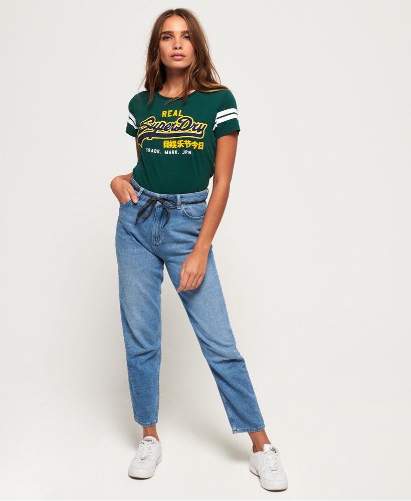 Womens - Vintage Logo Mock Applique T-Shirt in Green | Superdry UK