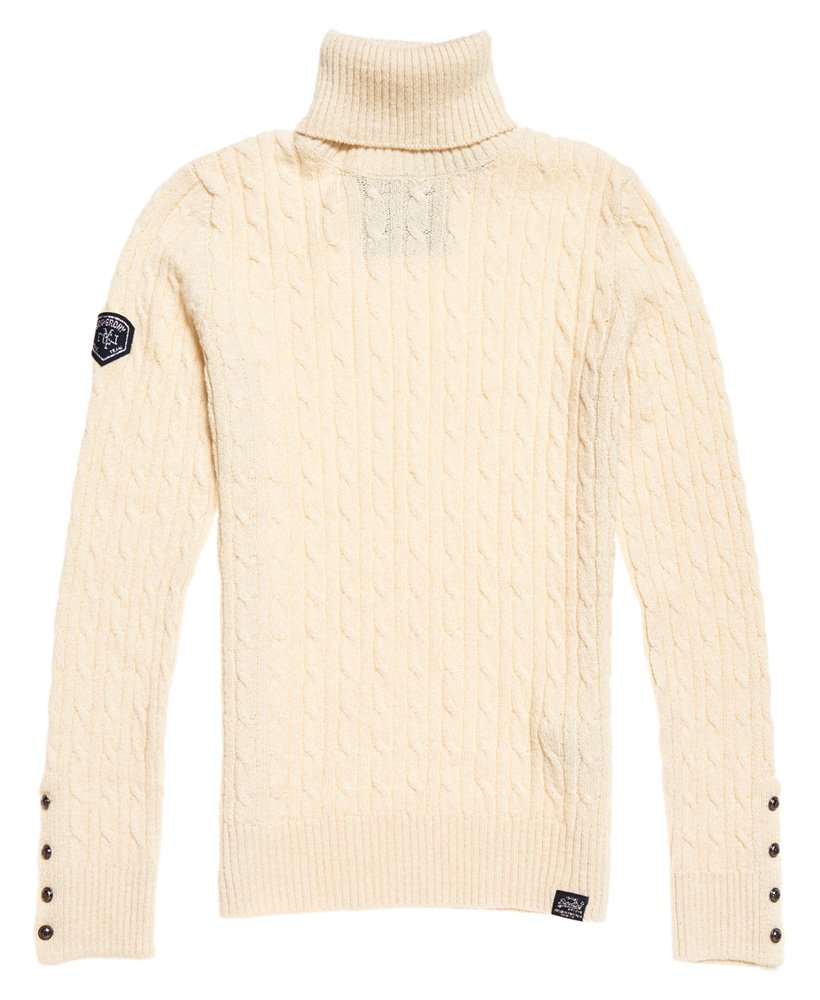 Superdry Croyde Roll Neck Cable Knit Jumper - Women's Womens Sweaters