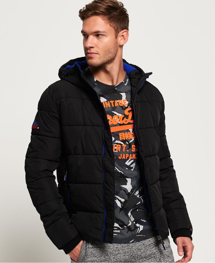 black puffer jacket mens with hood