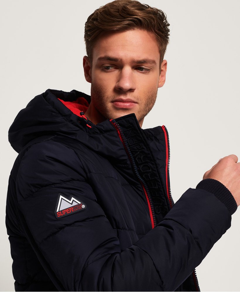 Men's - Sports Puffer Jacket in Navy/bright Red | Superdry UK
