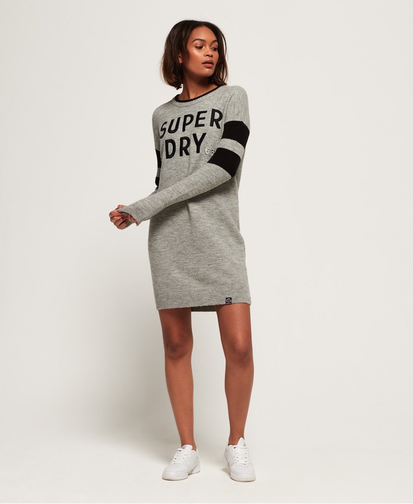 Womens - Scandi Knit Sweater Dress in Grey | Superdry
