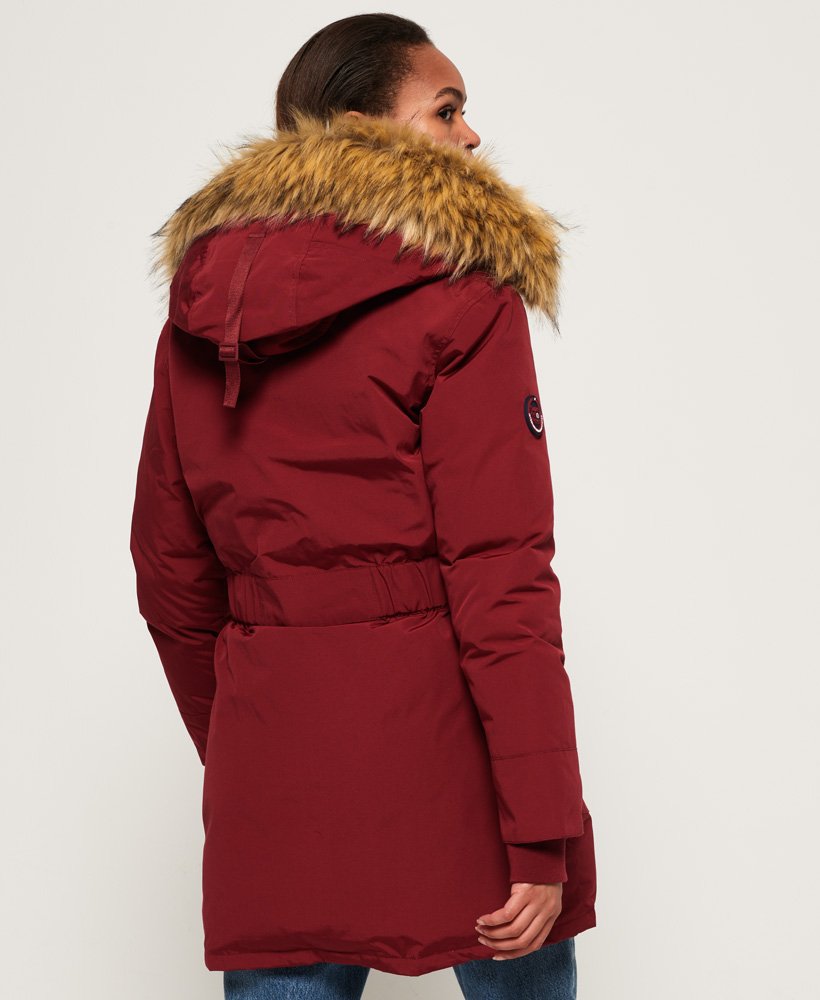 Womens - Rookie Down Parka Jacket in Red Plum | Superdry UK