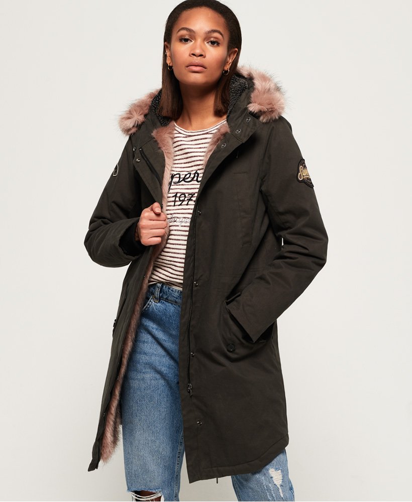 faux fur lined parka