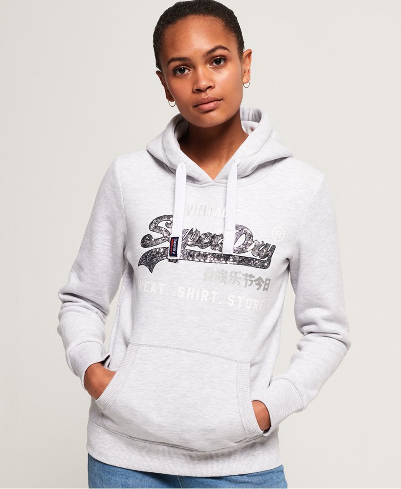 Zonsverduistering aanpassen huren Superdry Shirt Shop Sequin Hoodie - Women's Womens Hoodies-and-sweatshirts