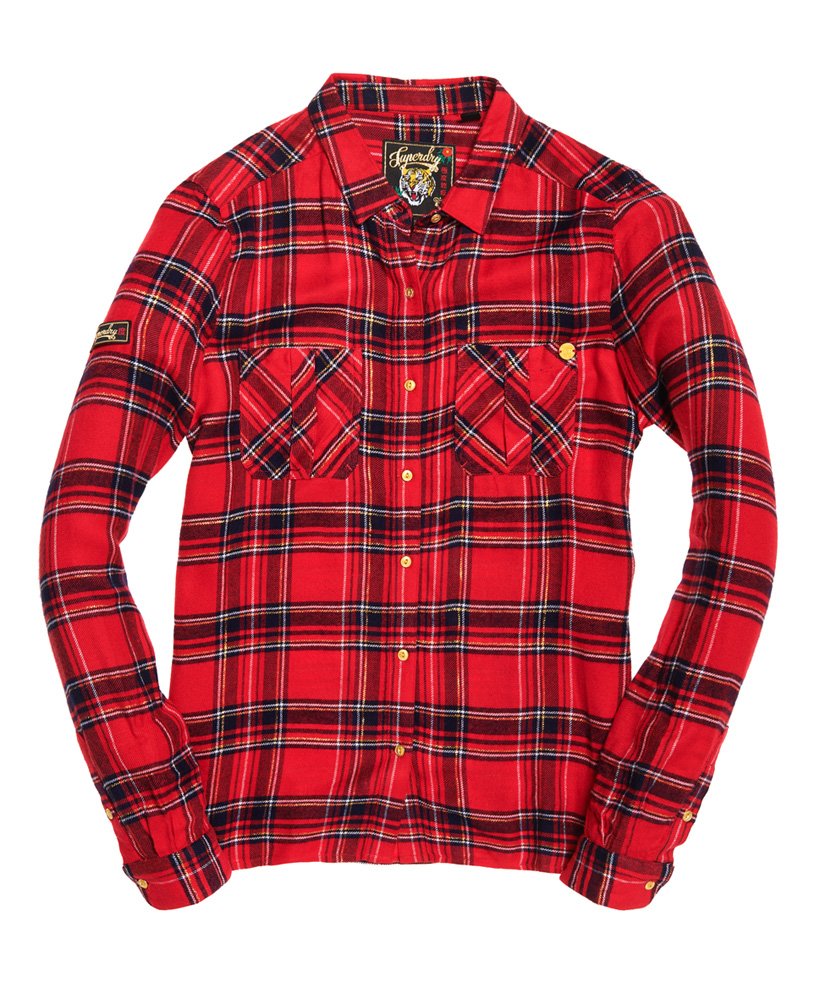 Womens Aria Check Shirt in Red Check Superdry