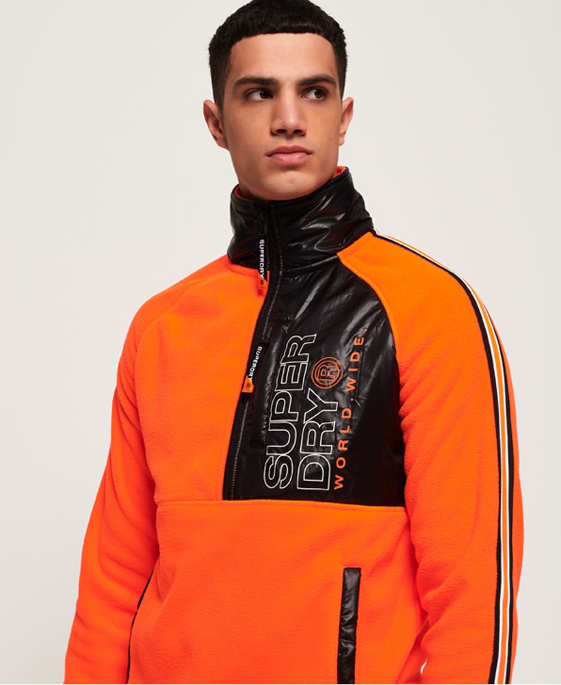 Nouveau Homme Superdry Mountain Polaire Half Zip Jacket Fluo Orange 