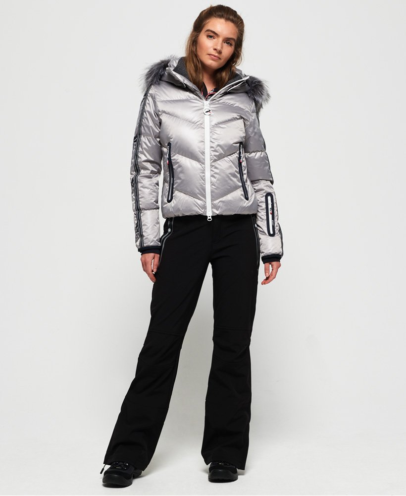 silver superdry coat