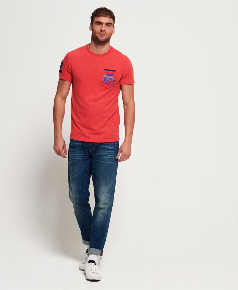 Mens - Famous Flyers Pocket T-Shirt in Red | Superdry UK