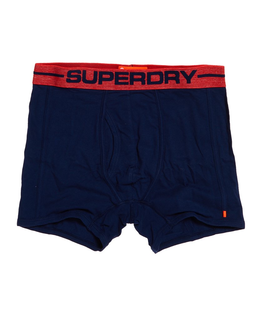 Mens - Sport Boxers Double Pack in Richest Navy/bright Red Space Dye ...