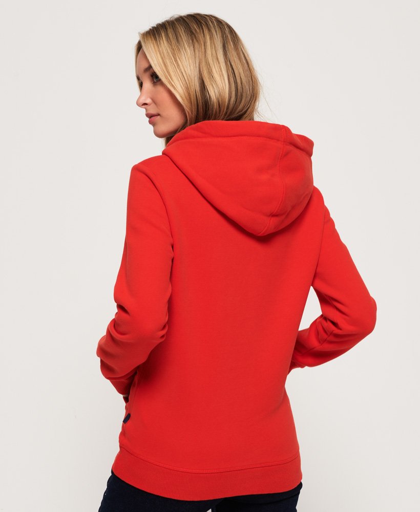 Womens - Shirt Shop Infill Emboss Hoodie in Red | Superdry UK