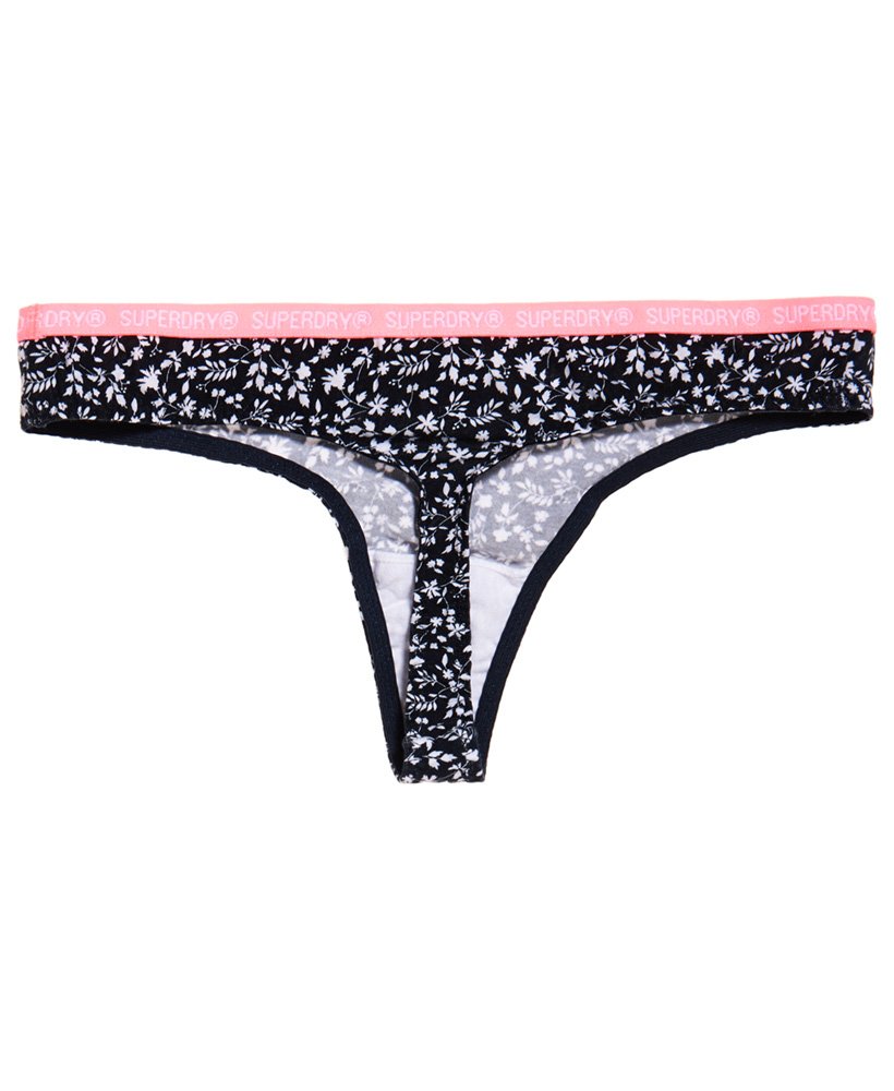 Womens - Liza Jersey Thong in Navy Floral | Superdry UK