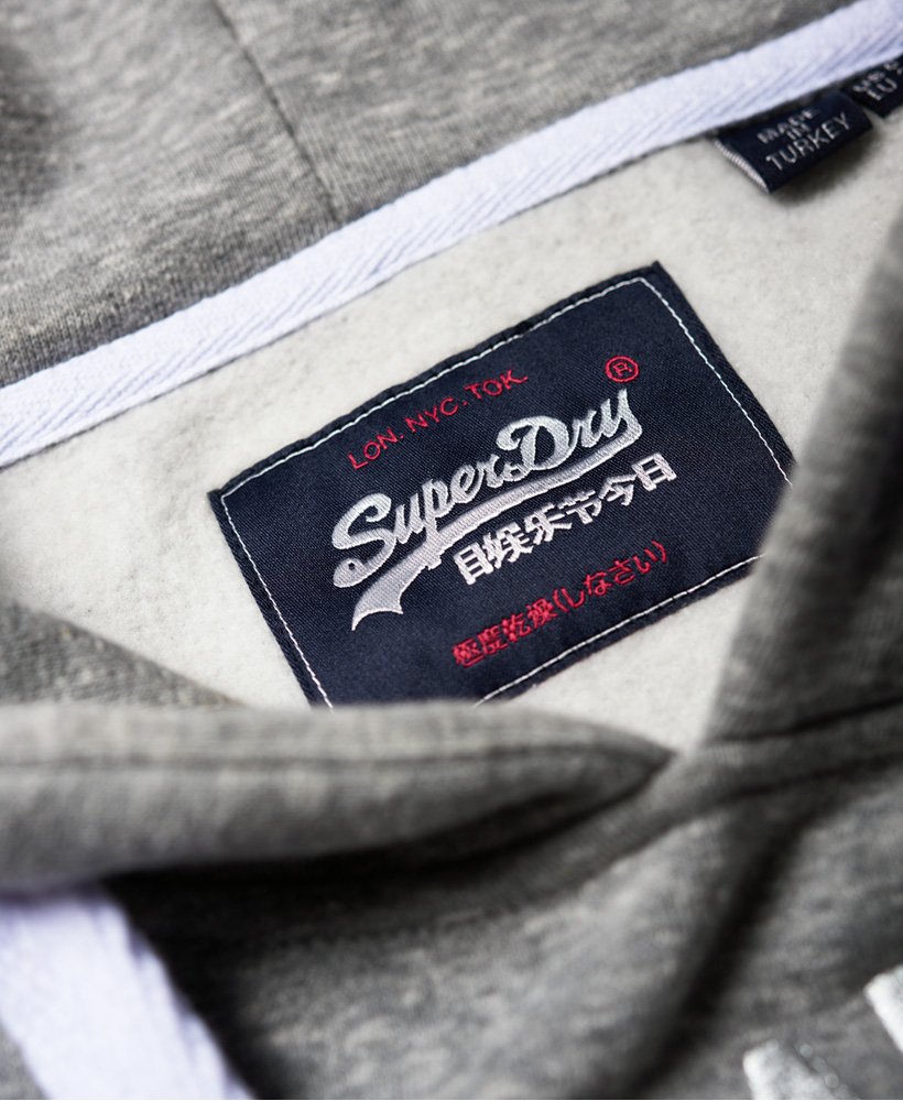 Womens - Vintage Logo Sequin Hoodie in Grey Heathered | Superdry