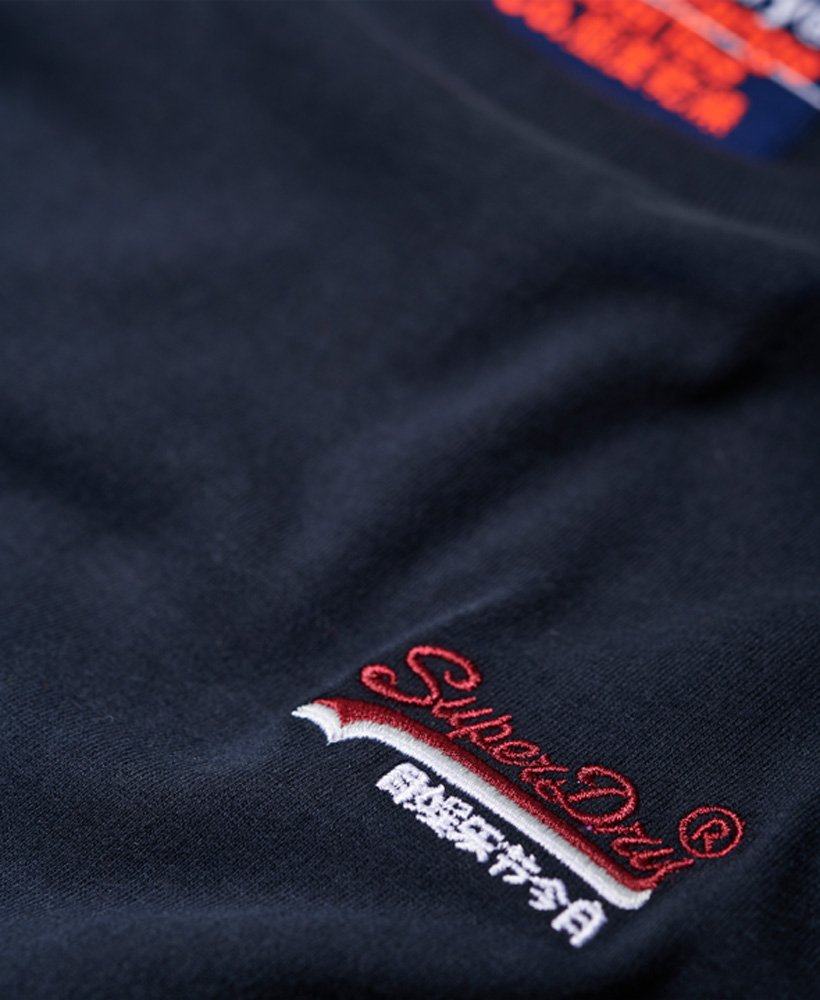 Superdry Herren Sport Langarm-T-Shirt Mit Streifen Aus Der Orange Label Kollekti