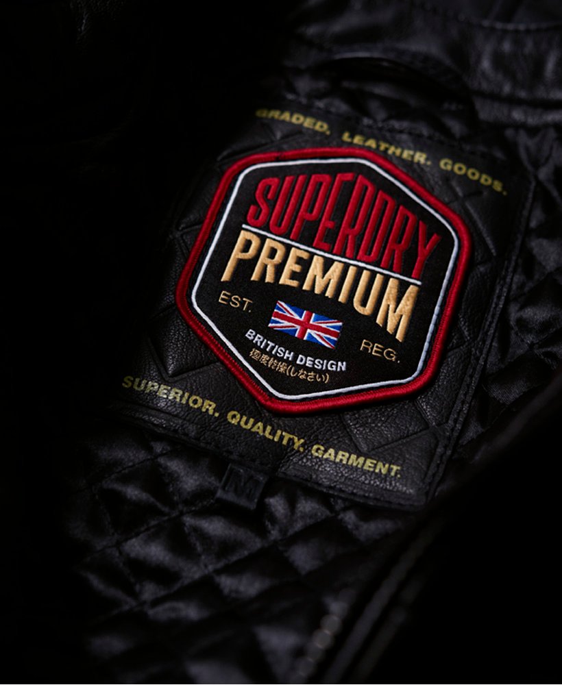 superdry hero leather racer jacket