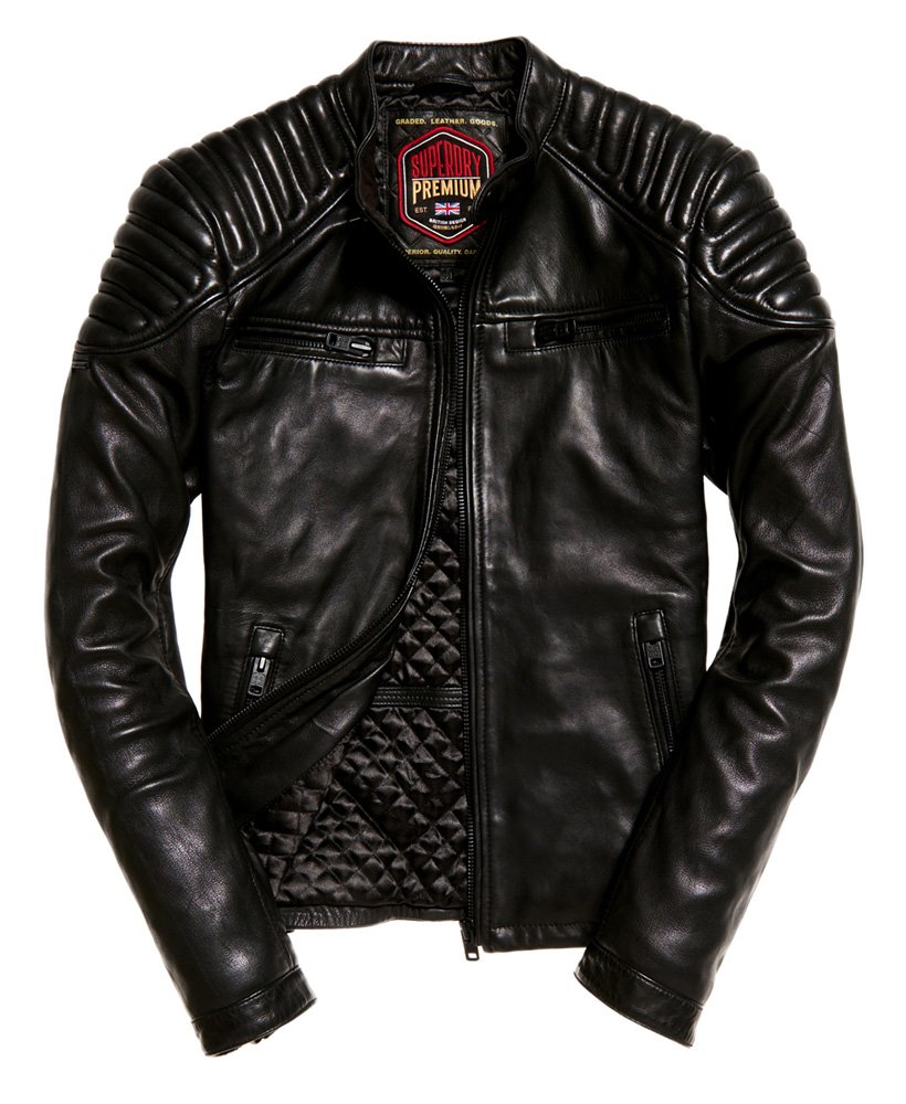 Mens - Hero Leather Racer Jacket in 