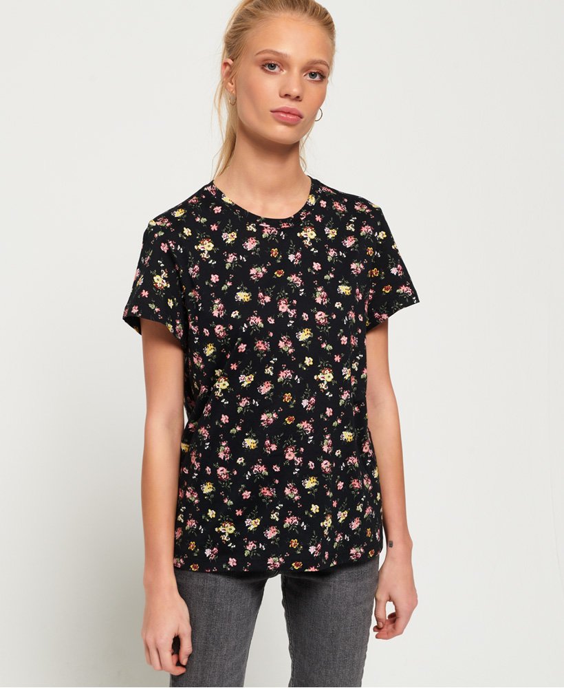 Womens Saratoga T-Shirt in Black Ditsy | Superdry