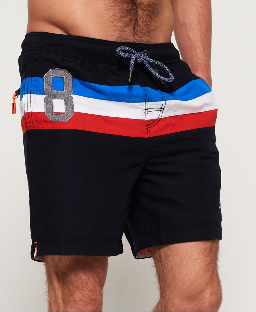 APTRO Men's Quick Dry Swim Trunks With Mesh Lining, Stripe Blue MK290 L
