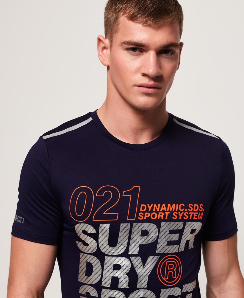 Mens - Active Graphic T-Shirt in Dark Navy | Superdry UK
