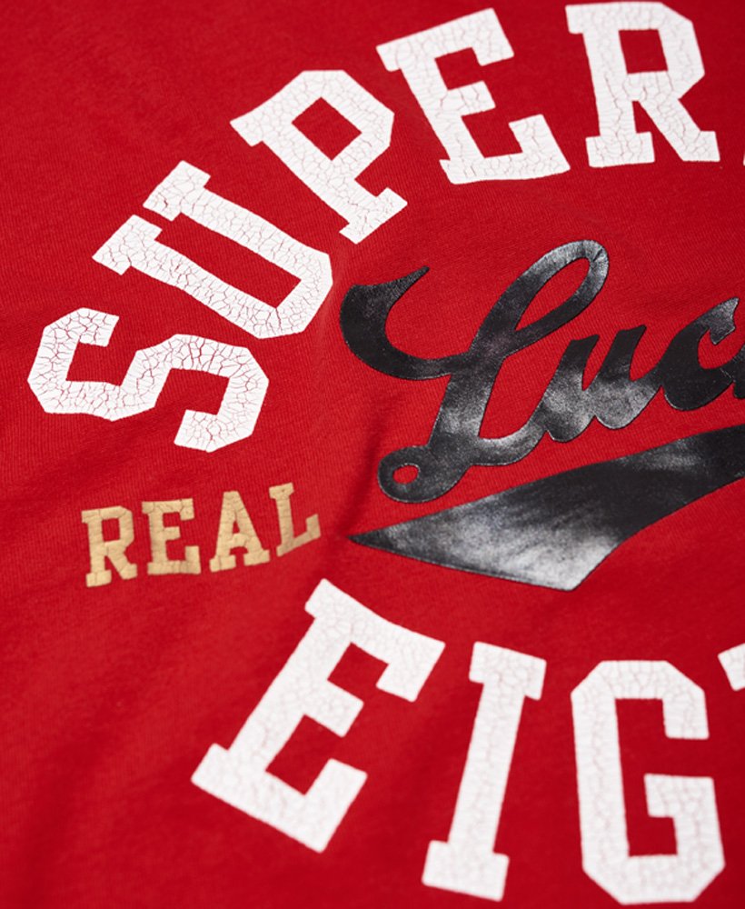 Mens - Lucky Eights Varsity CNY T-Shirt in State Red | Superdry