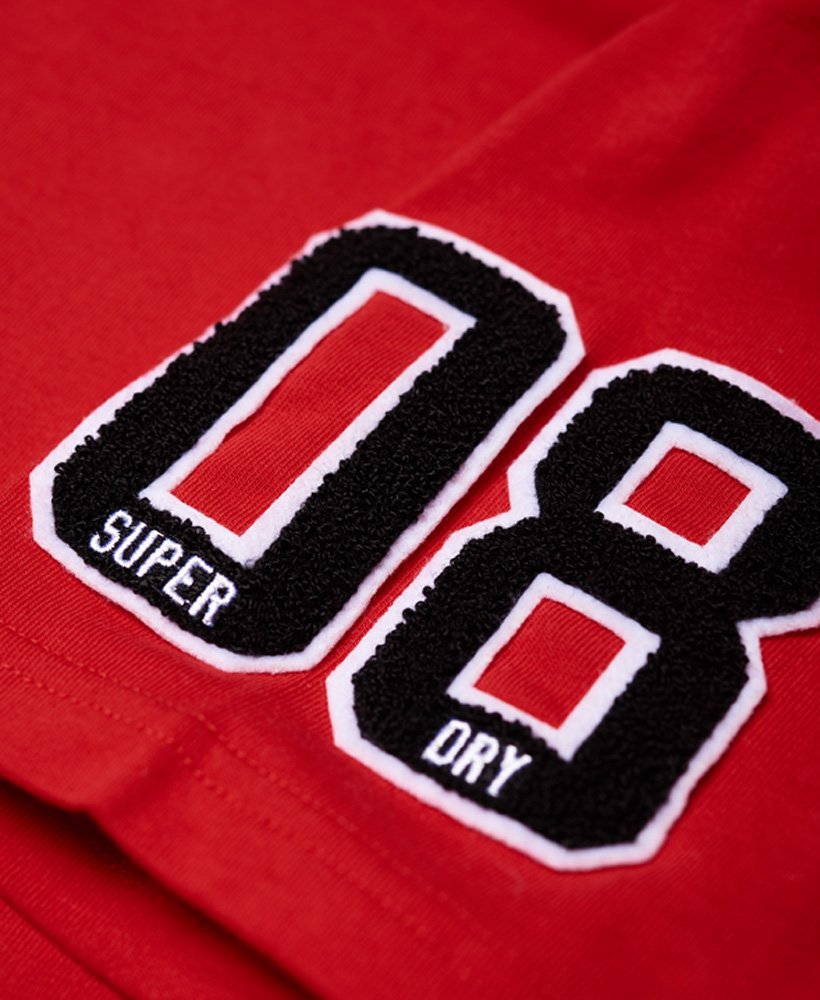 Superdry Lucky 8 S Varsity yuans Thé STATE Red T-Shirt