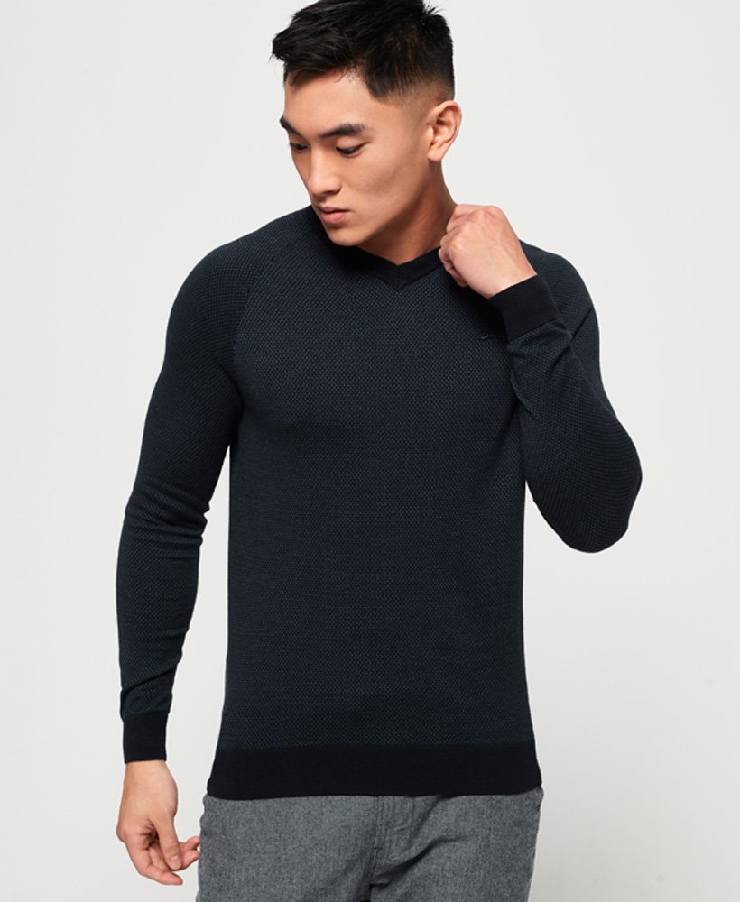 Superdry Cotton Vee Neck Jumper - Men's Mens Sweaters