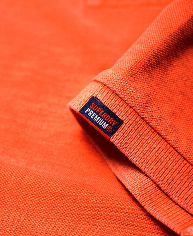 Mens - Vintage Destroyed Polo Shirt in Fluro Orange Marl | Superdry