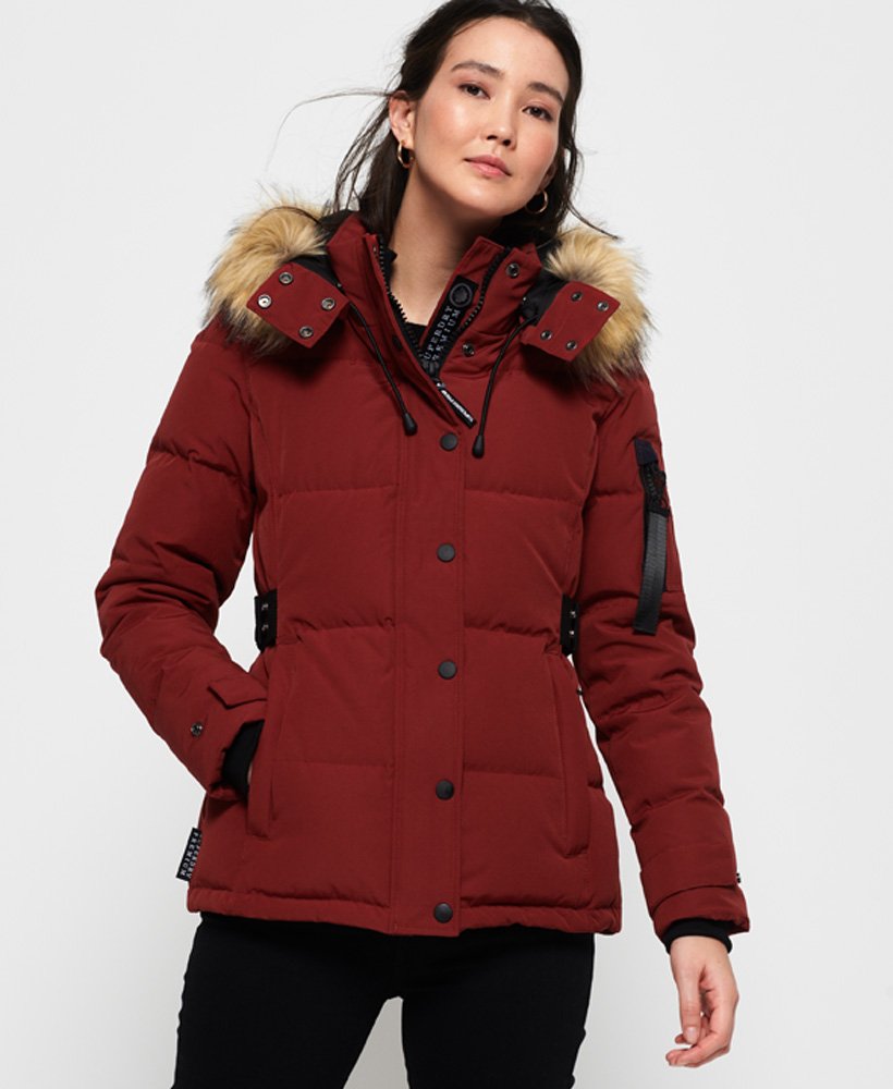 Womens - Premium Rescue Down Jacket in Red | Superdry UK
