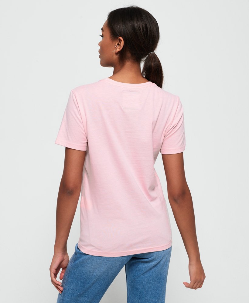 Womens - Premium Goods Puff Foil Infill T-Shirt in Pink | Superdry