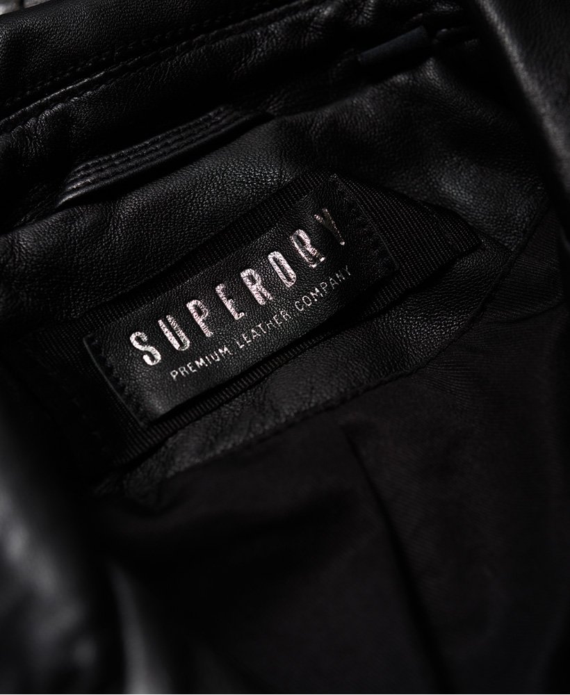 Womens - Rylee Leather Biker Jacket in Black | Superdry UK