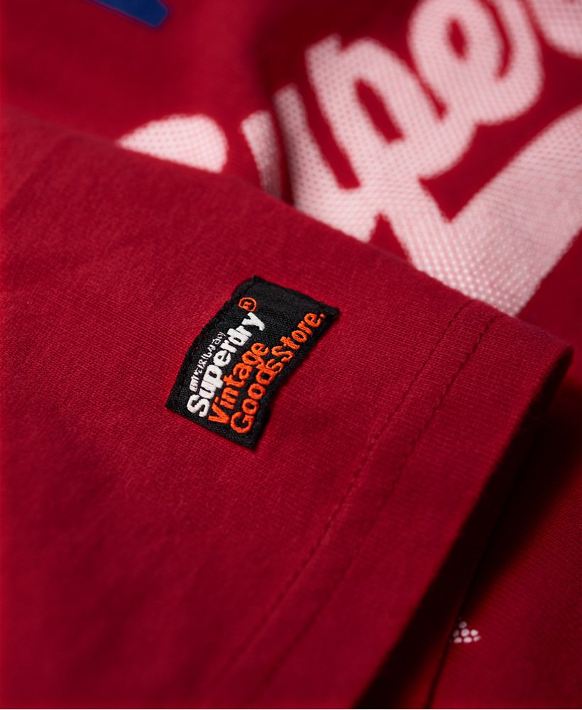 Mens - Shirt Shop Tri Panel T-Shirt in Eagle Red | Superdry