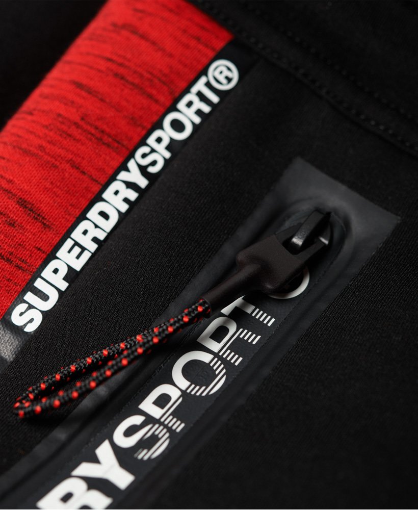 Mens - Gym Tech Taped Joggers in Black/firebrand Red | Superdry
