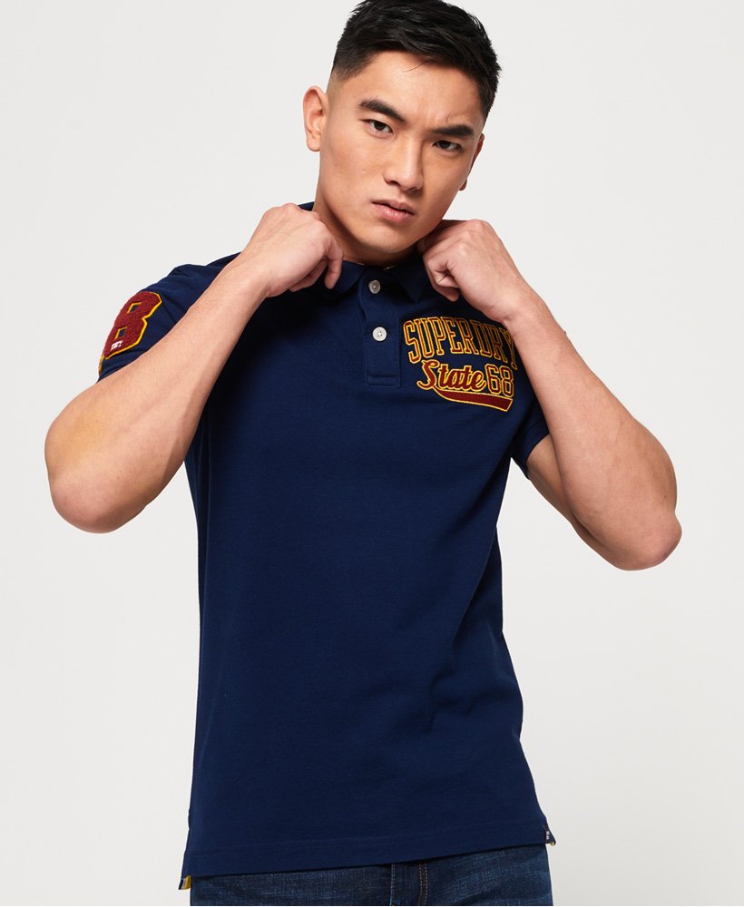 Mens - Classic Pique Polo Shirt in Sport Navy | Superdry
