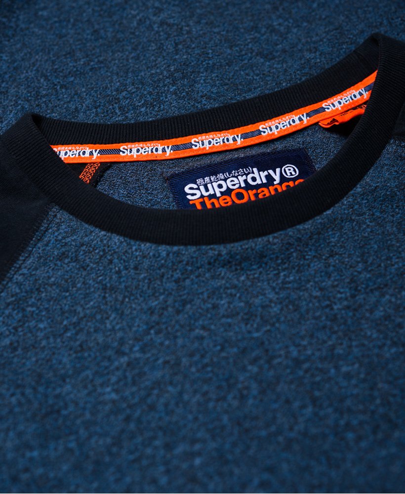 Details about   Superdry Orange Label Baseball Crew Neck T-shirt Cotton Tee Optic Blue 