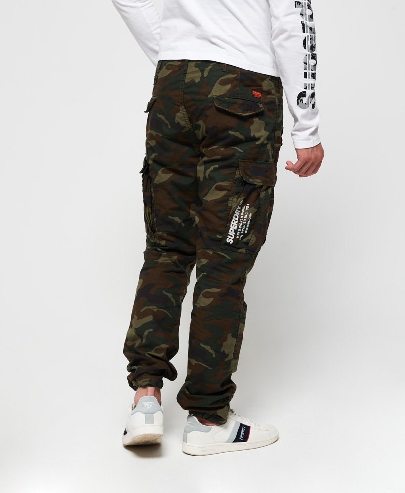 Mens - Parachute Cargo Pants in Olive Alpine Camo Badge | Superdry